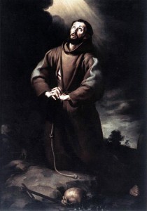 St. Francis of Assisi praying